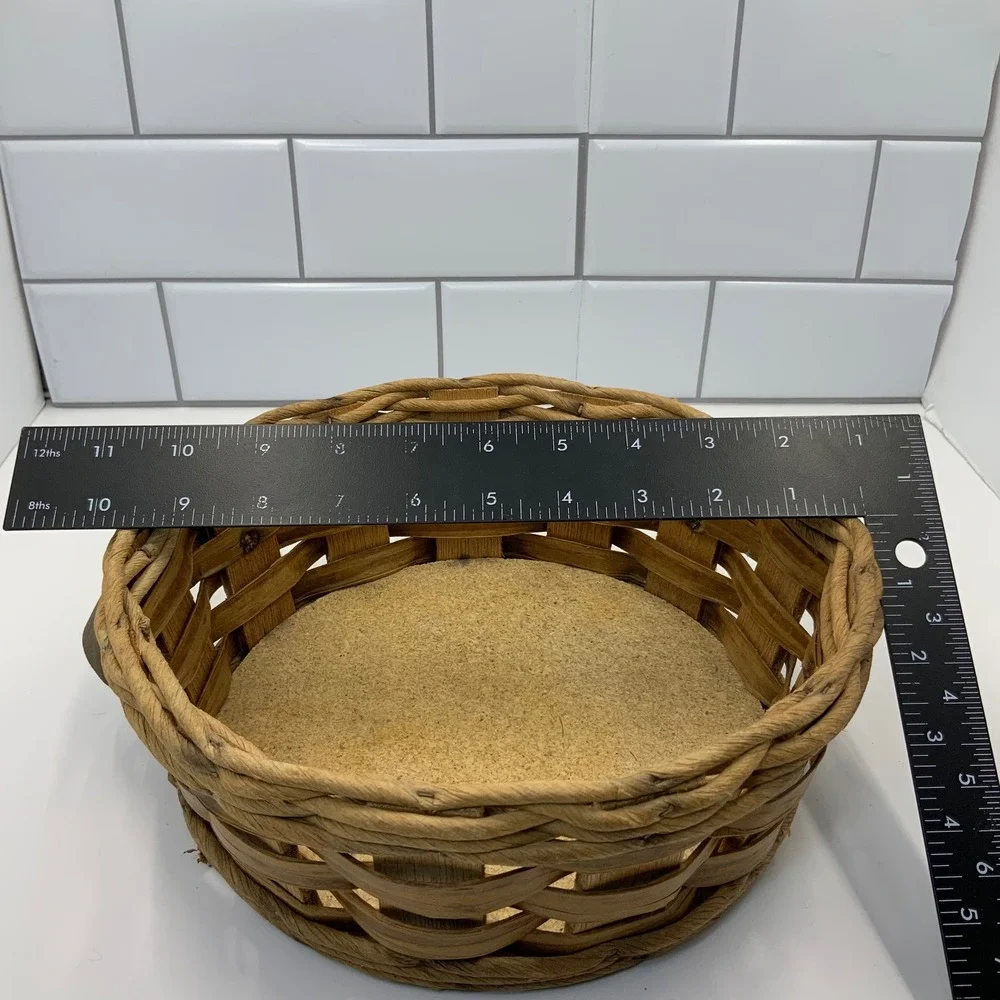 Vintage Pyrex Woven Wood Casserole Basket Holder for 024 624 684 Round Dishes